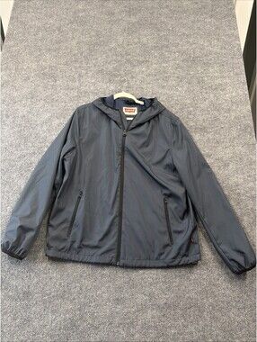 Vintage 90's G Mens Leve by Levis Strauss Navy Blue Windbreaker With Hood Medium